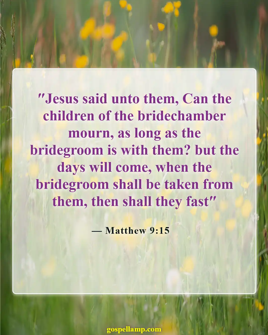 Matthew 9:15 :- Fasting and joy in God's presence
