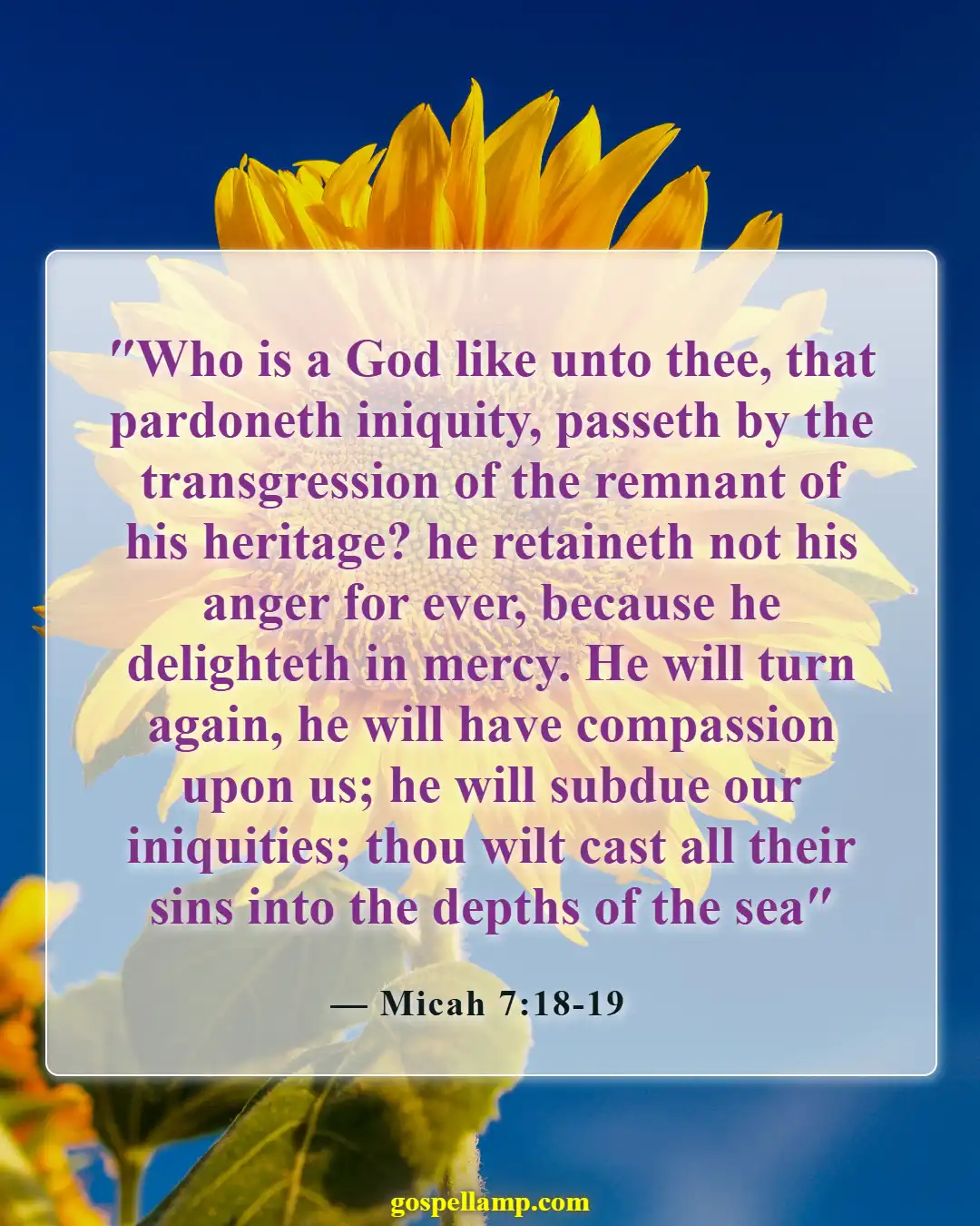 Micah 7:18-19 :- God's mercy and compassion in forgiveness