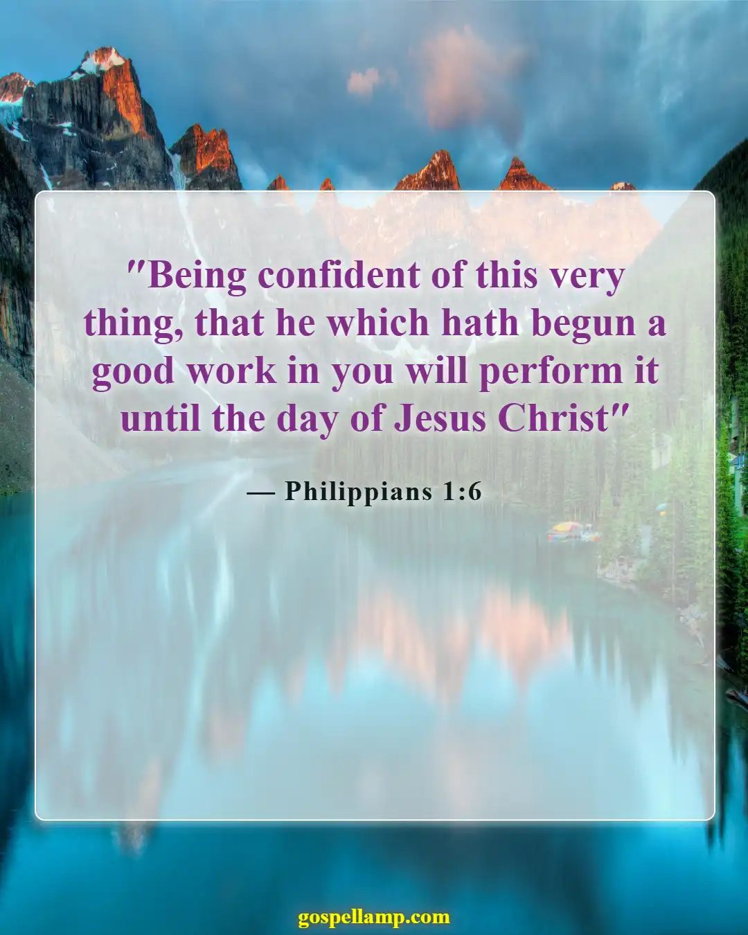 Philippians 1:6 :- Confident in God's faithful completion of work