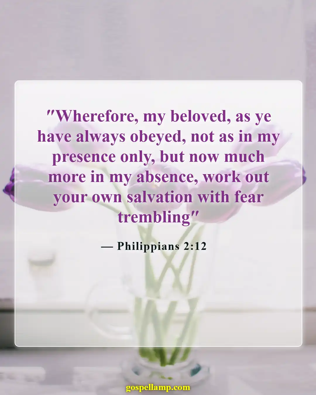 Philippians 2:12 :- Work out your salvation with fearfulness