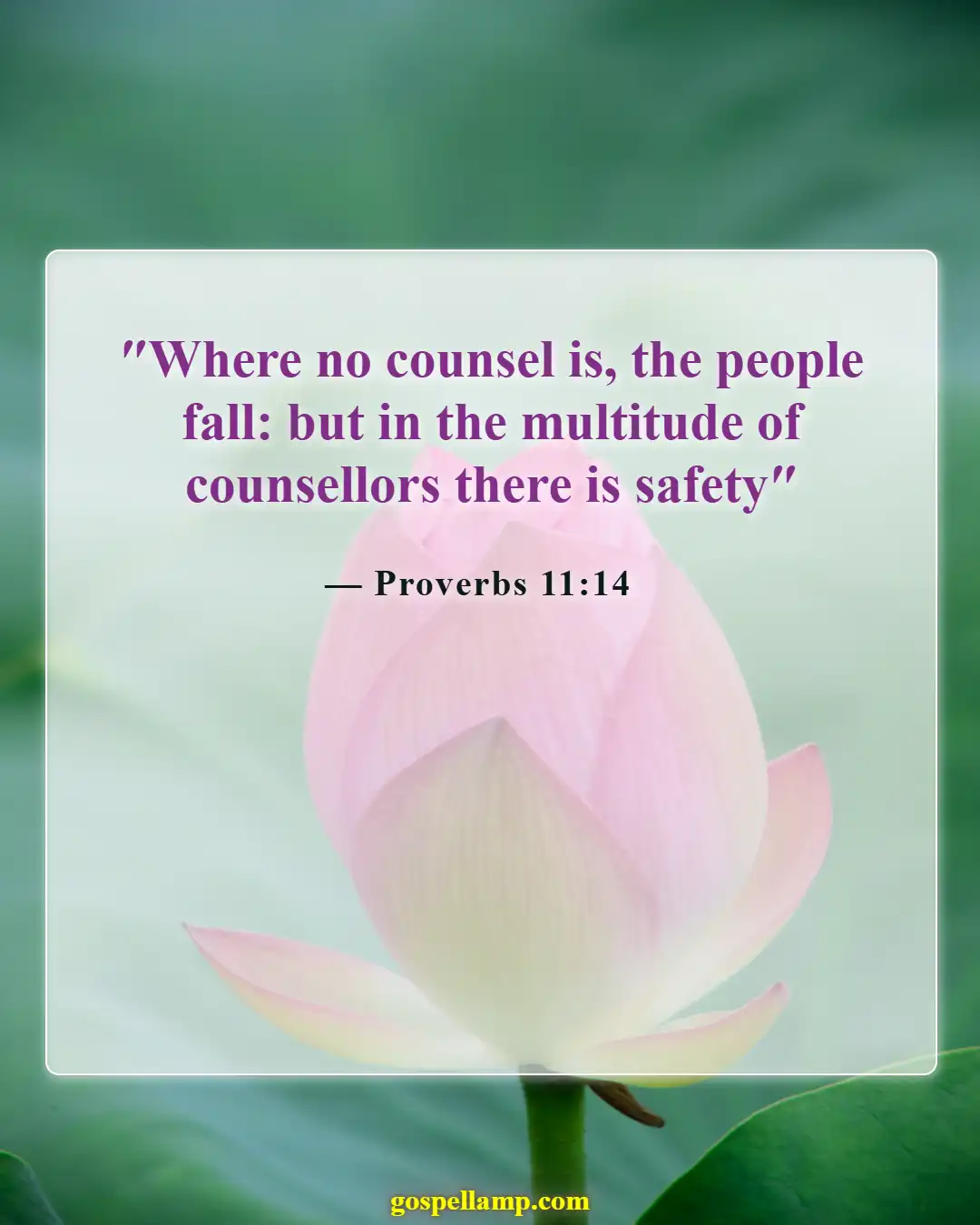 Proverbs 11:14 :- Guidance found in wise counsel and decisions