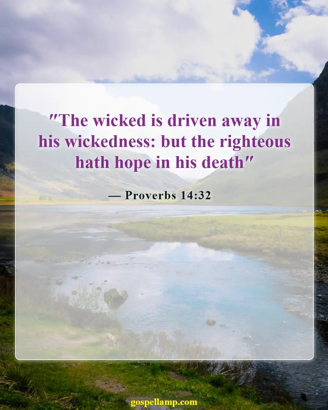 Proverbs 14:32 :- The fate of the wicked after death