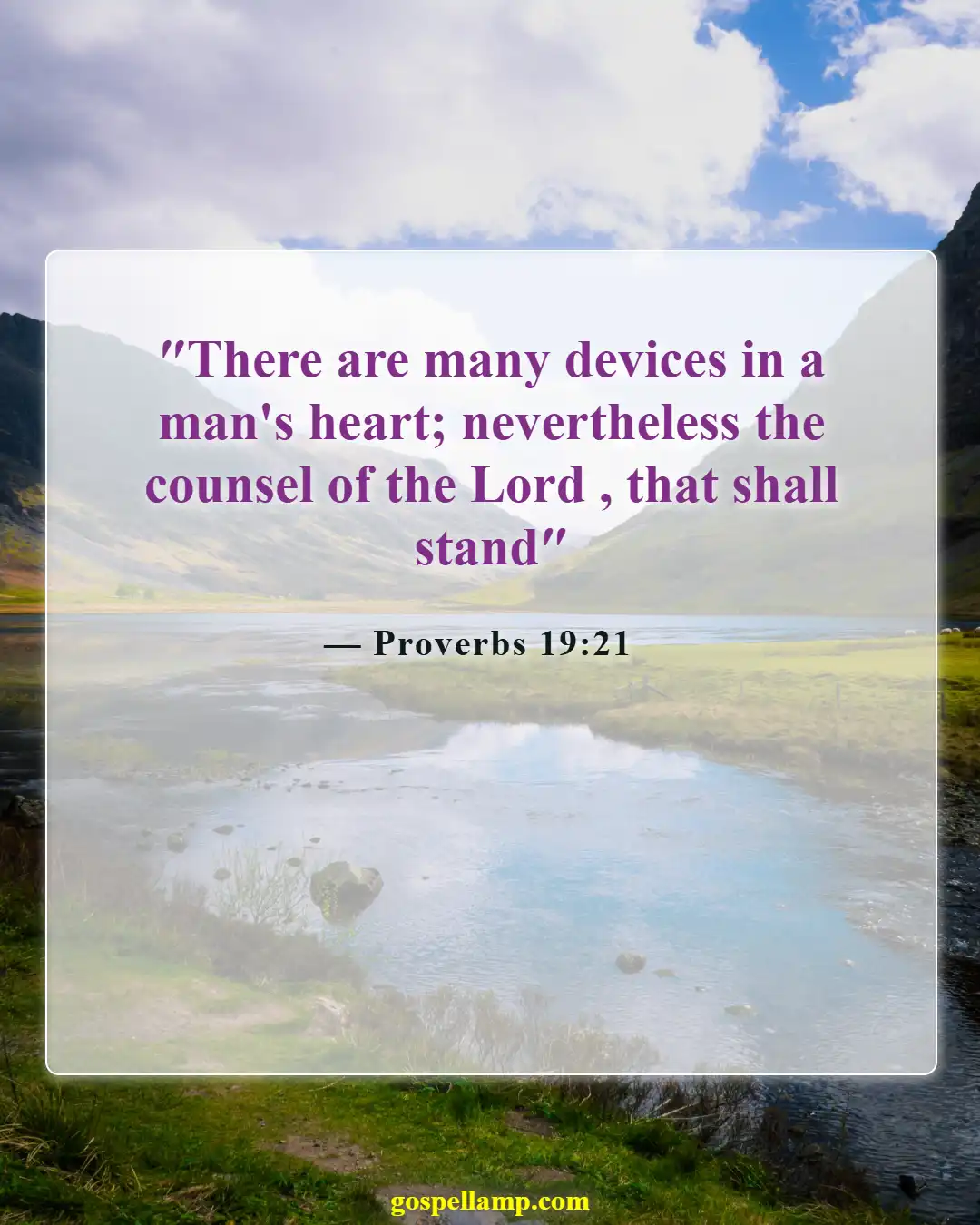 Proverbs 19:21 :- God's plans prevail over our own desires