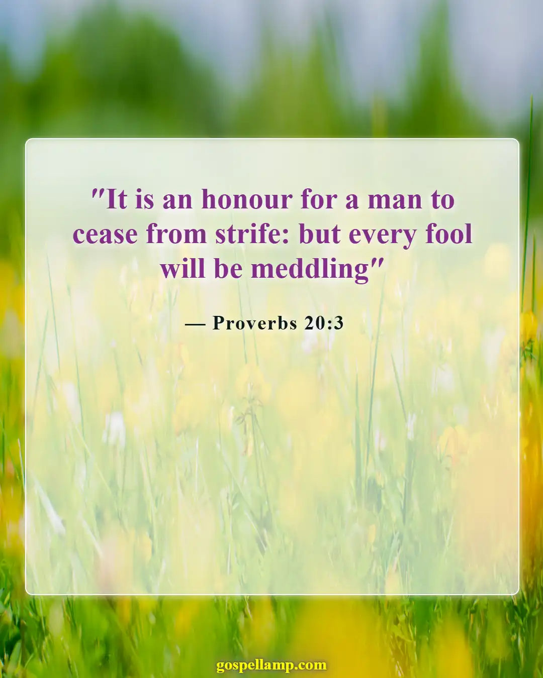 Bible Verses About War On Earth (Proverbs 20:3)