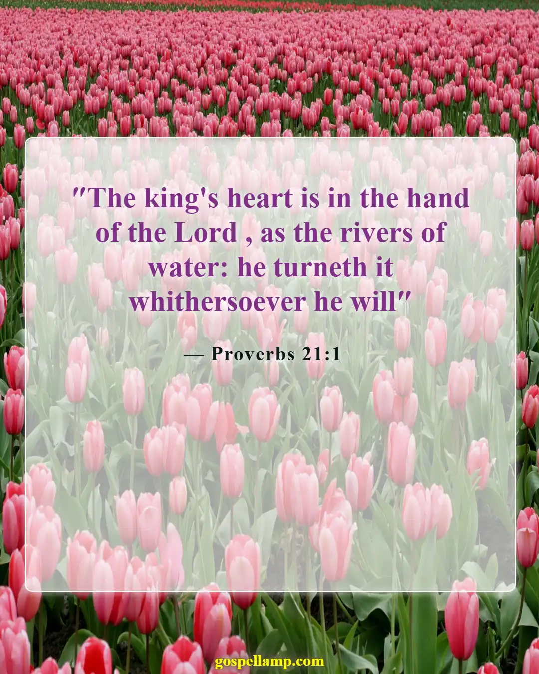Proverbs 21:1 :- Heart of the king guided by God