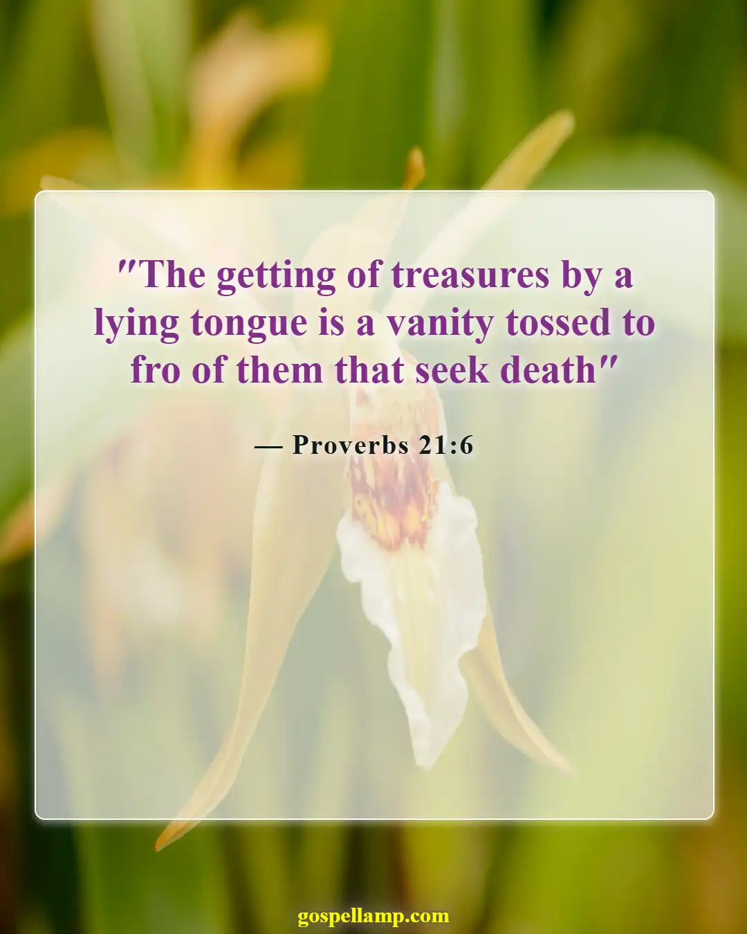 Bible Verses About Cheating And Lying (Proverbs 21:6)