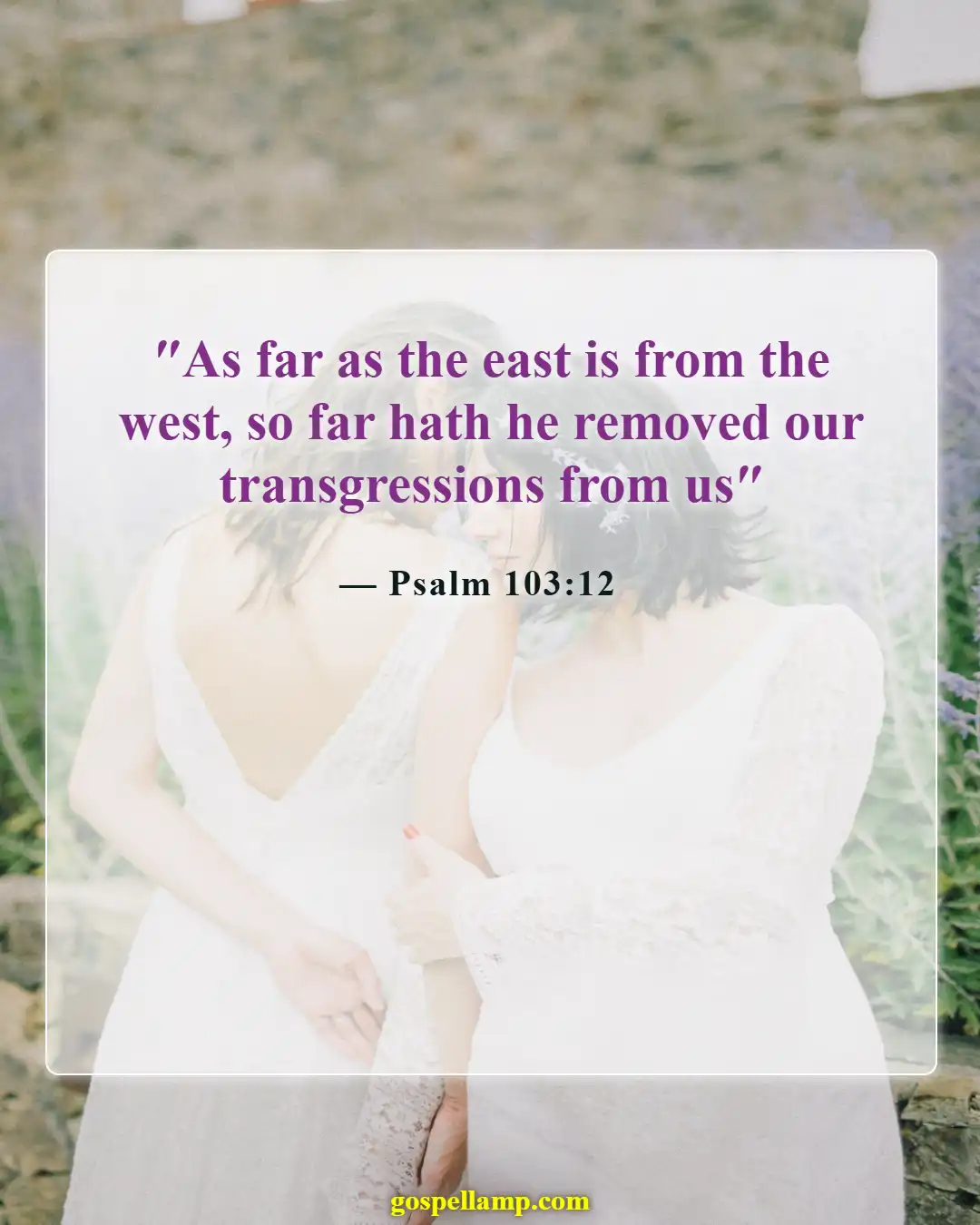 Psalm 103:12 :- Distance of sins, forgiveness in marriage