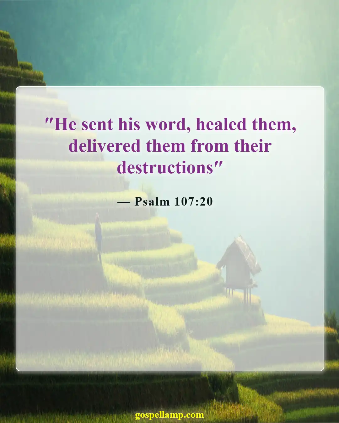 Bible Verses About God Protecting Us From Sickness (Psalm 107:20)