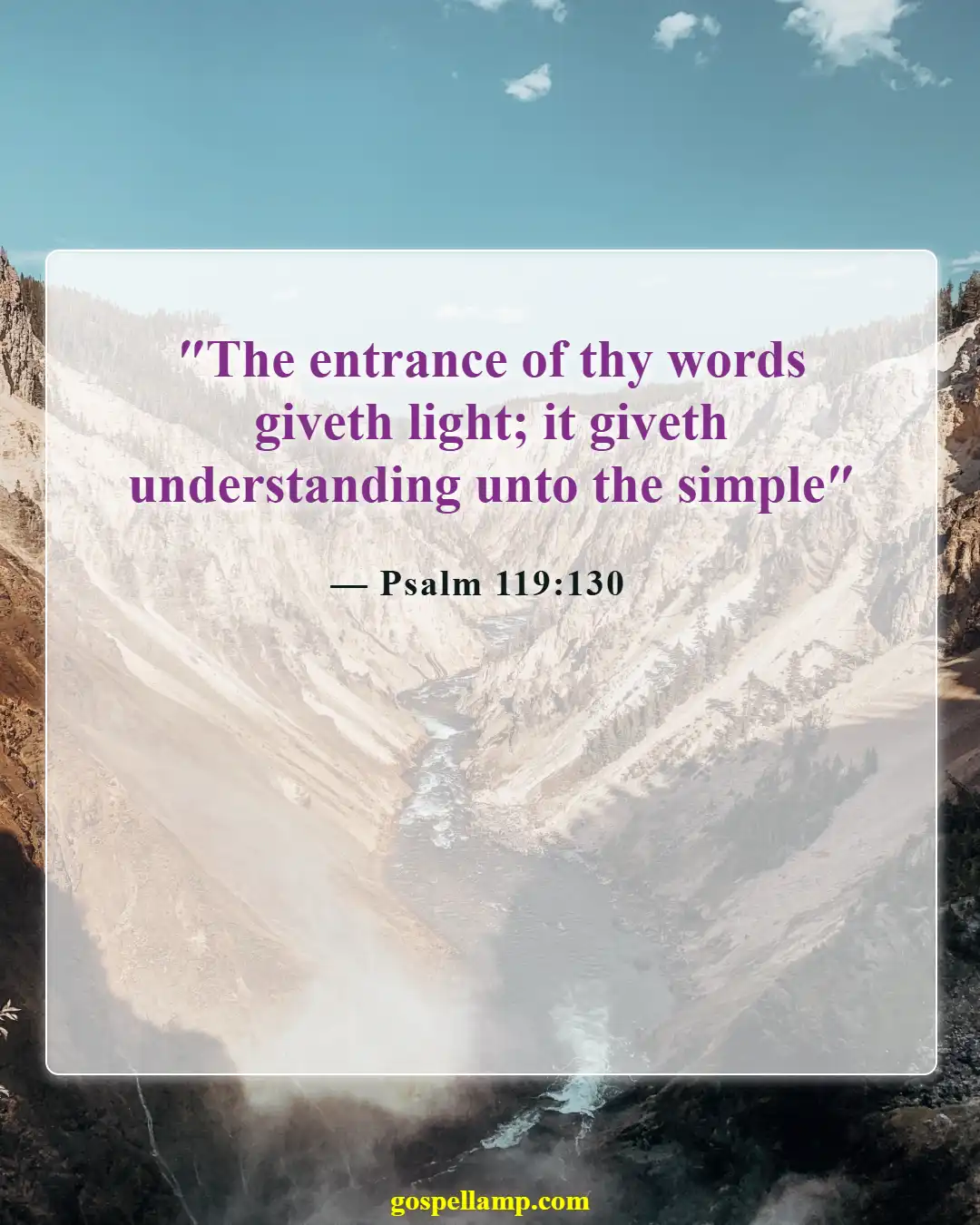 Psalm 119:130 :- God's light brings understanding and wisdom
