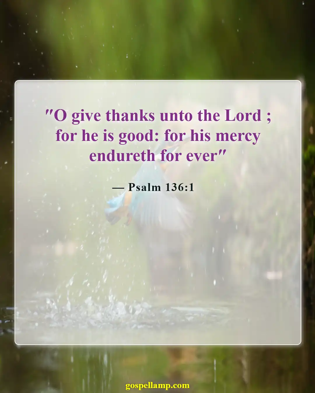 Psalm 136:1 :- Give thanks for His enduring love