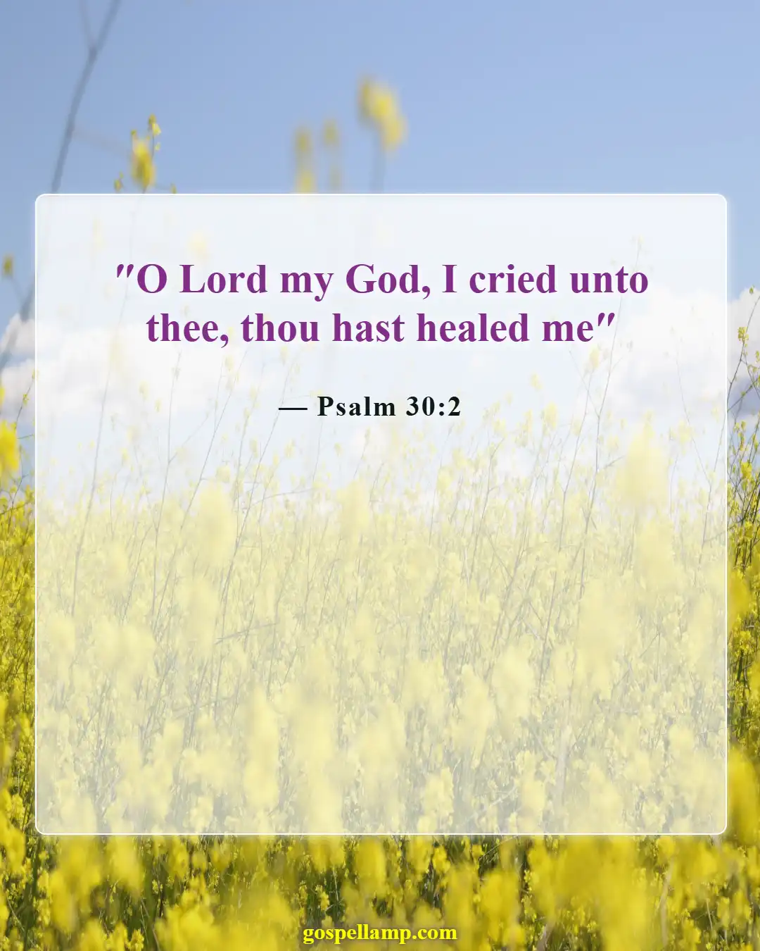 Psalm 30:2 :- God restores and strengthens in times of need