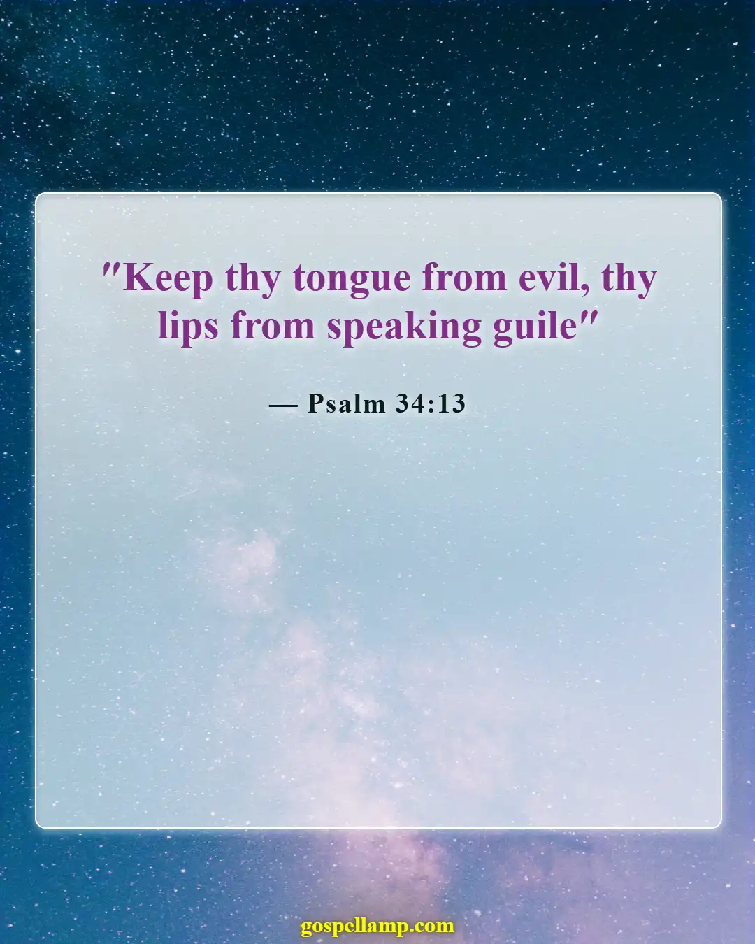 Bible Verses About Cheating And Lying (Psalm 34:13)