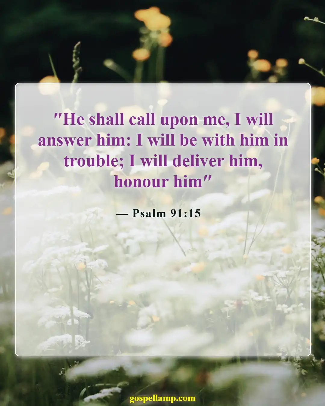 Psalm 91:15 :- Divine support in times of distress