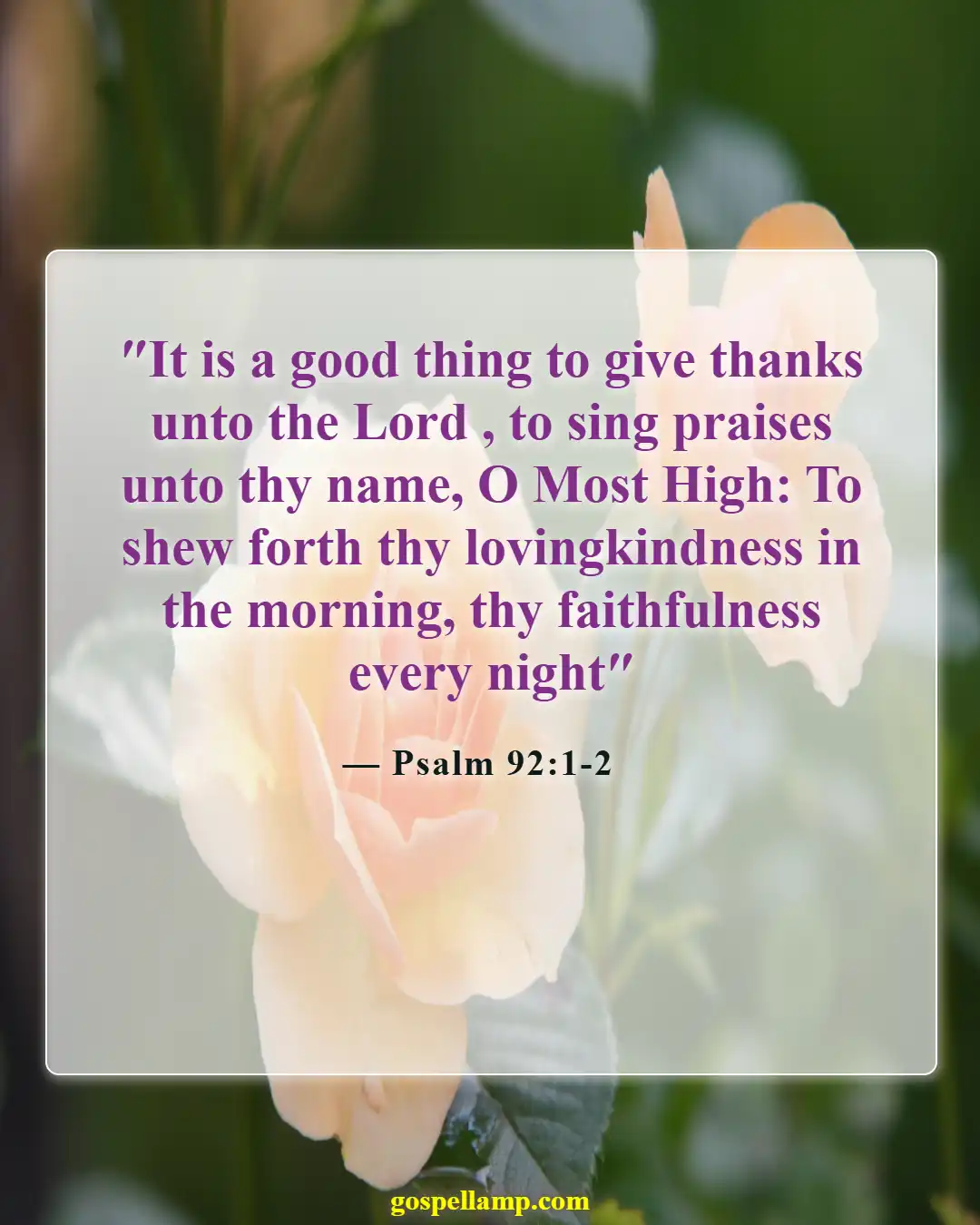 Bible Verses About Thanking God For Blessings (Psalm 92:1-2)