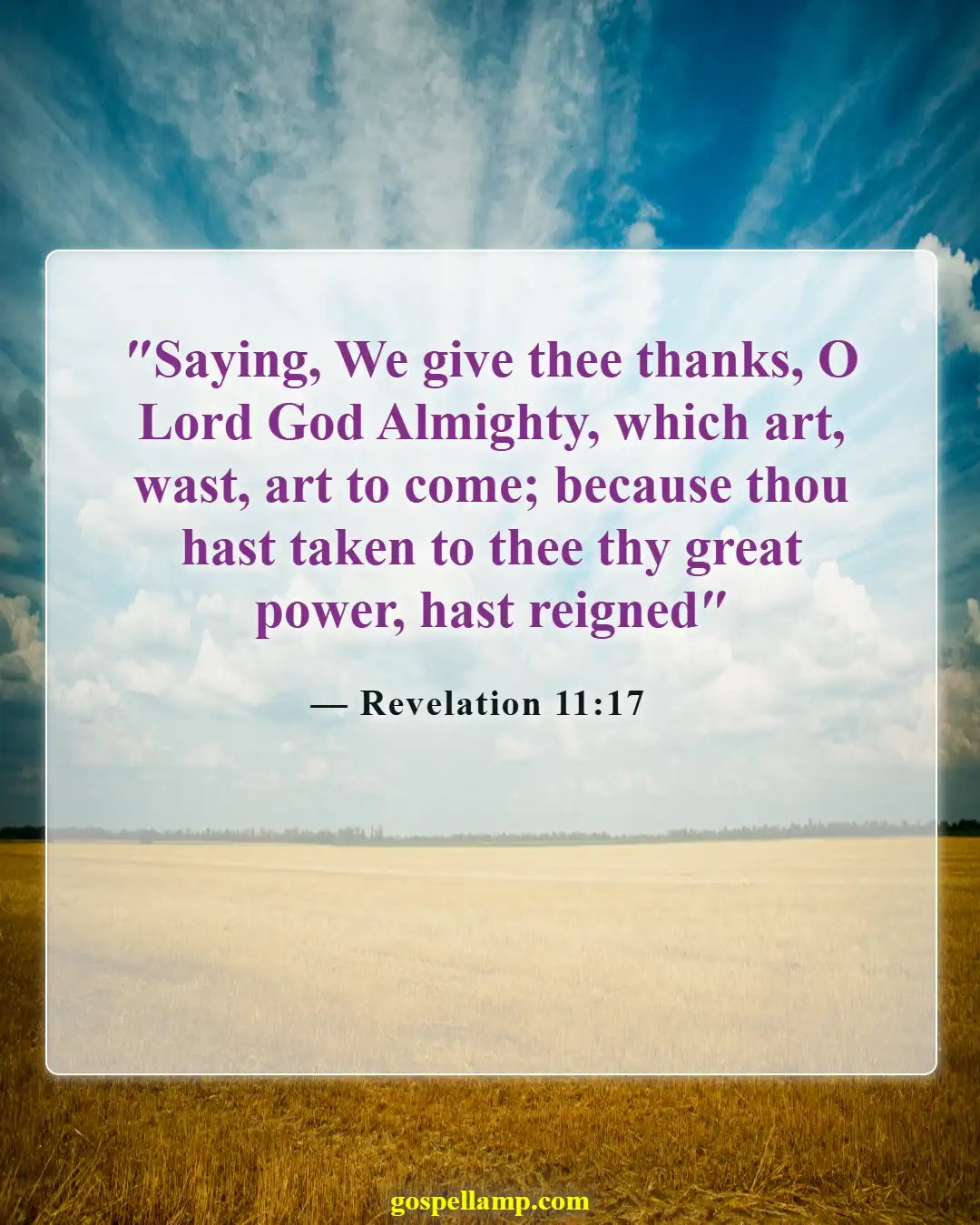 Bible Verses About Thanking God For Blessings (Revelation 11:17)