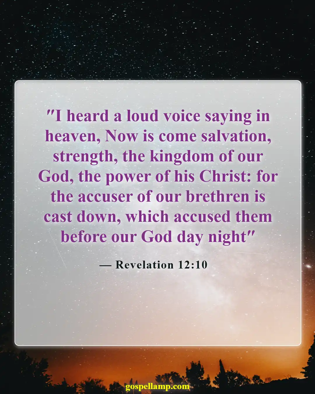 Revelation 12:10 :- Victory over accusers and adversaries assured