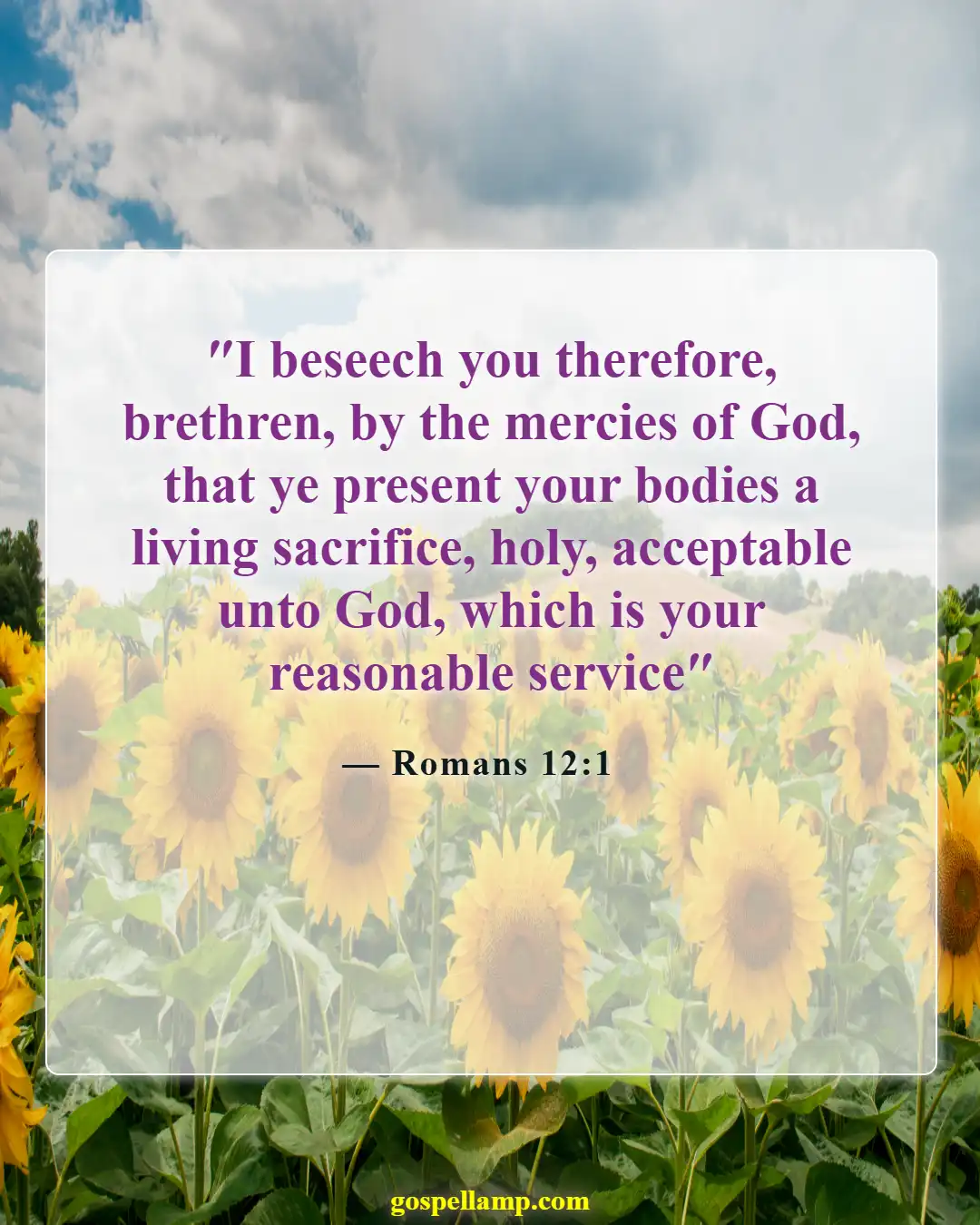 Romans 12:1 :- Presenting ourselves as living sacrifices to God