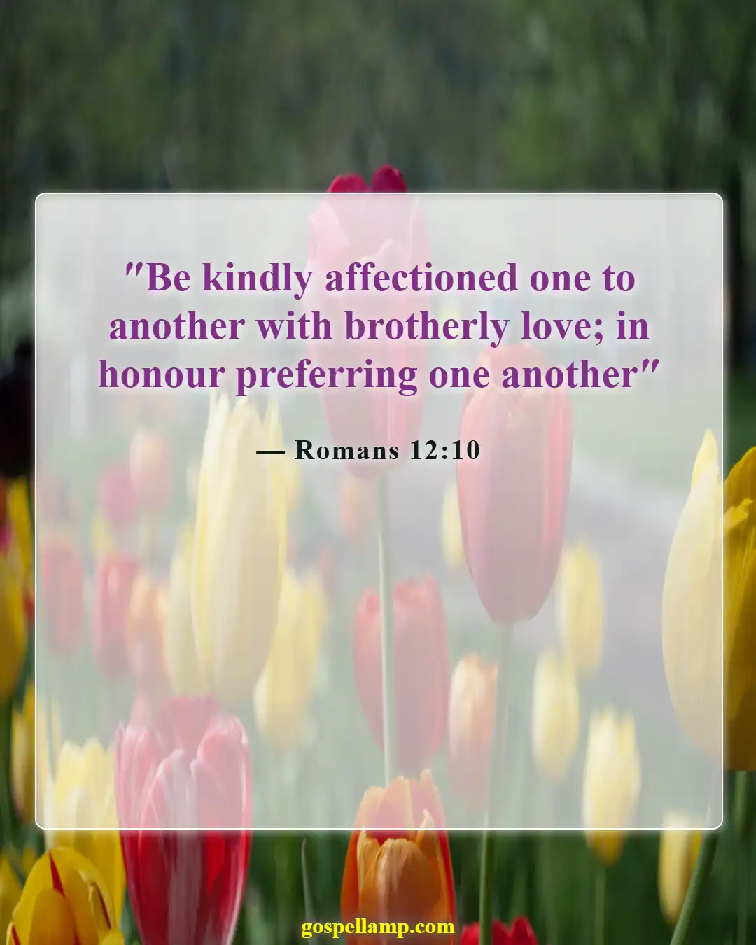 Romans 12:10 :- Genuine love honors and respects each other