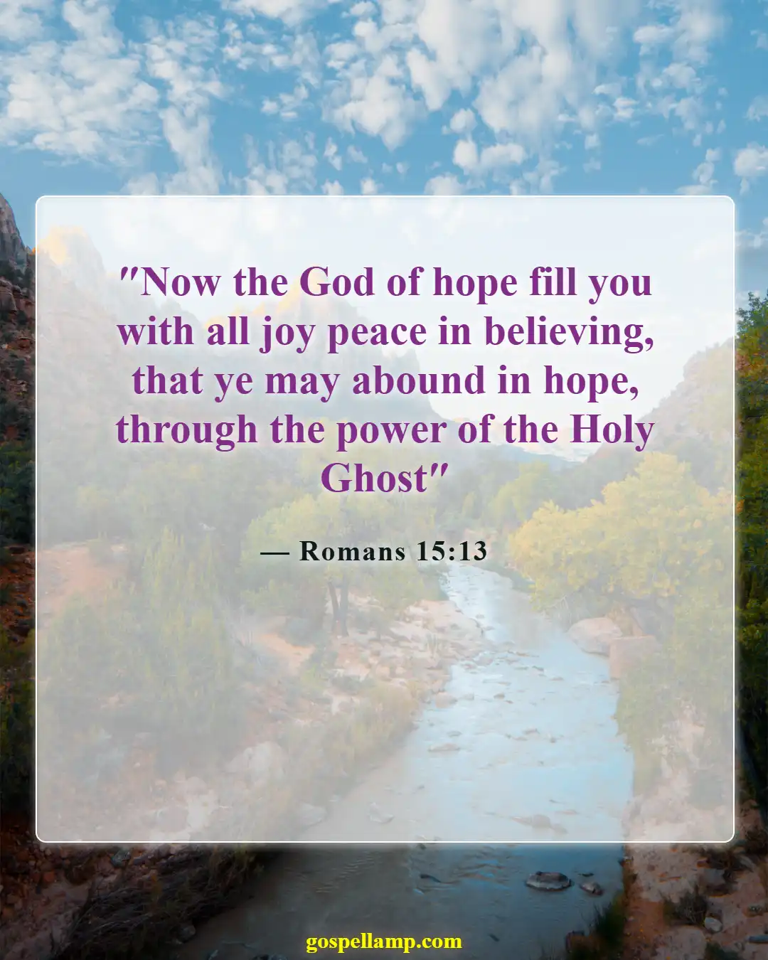 Romans 15:13 :- Hope and joy through trusting in prayer