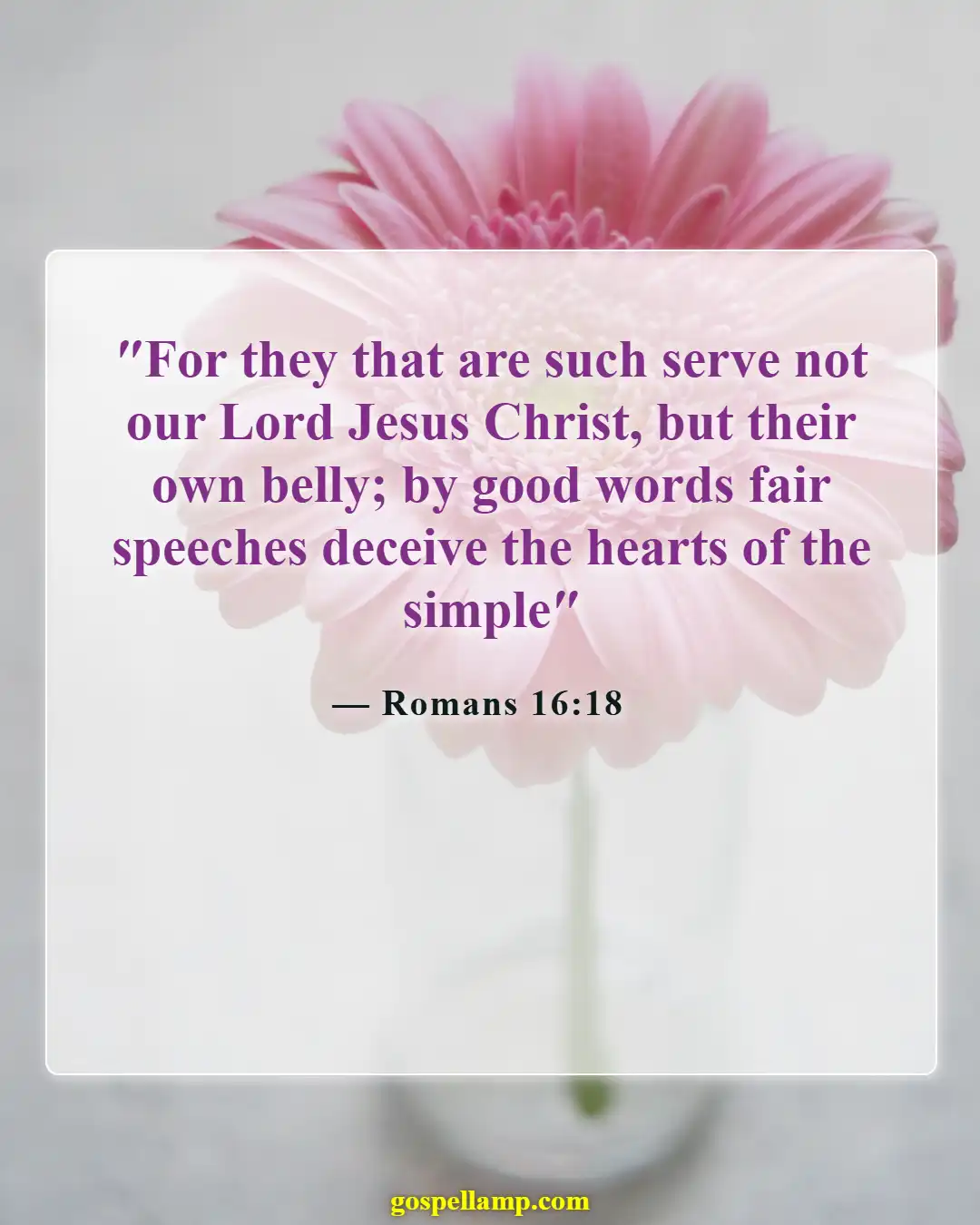 Bible Verses About Devil In Disguise (Romans 16:18)