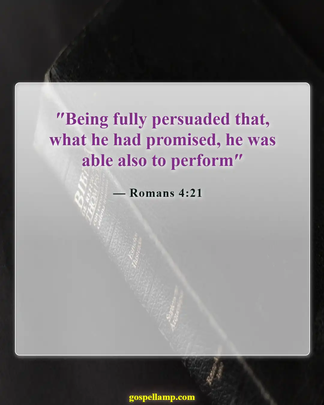 Romans 4:21 :- Faith in God's promise makes all possible