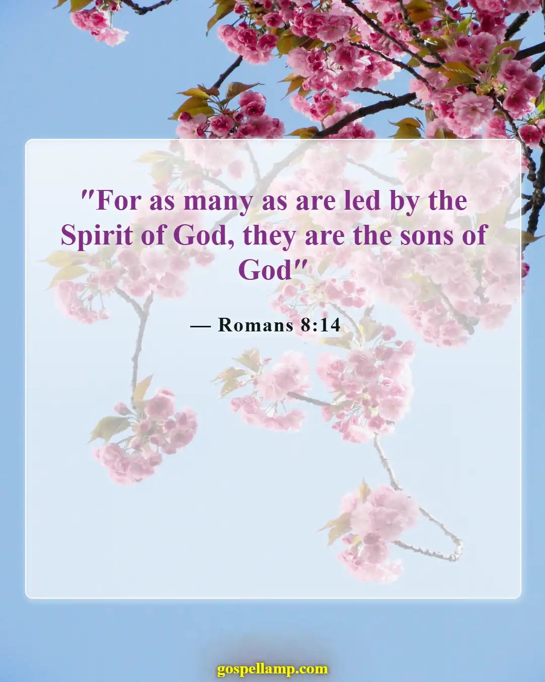 Romans 8:14 :- Led by the Spirit as God's children