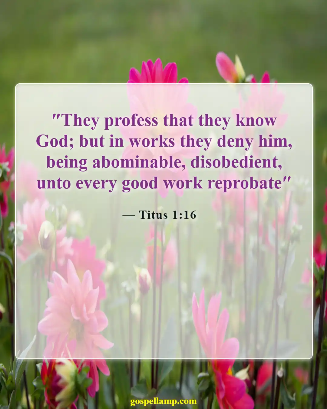Bible Verses About Liars Going To Hell (Titus 1:16)